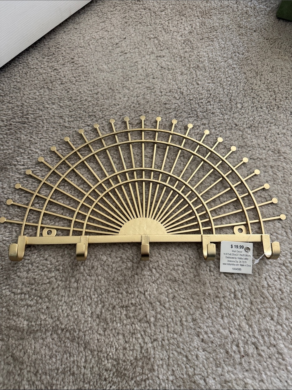 Hobby Lobby Gold Sunburst Wall Hook Rack